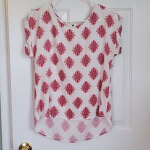 Pink Republic blouse with cap sleeves sz sm